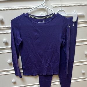 Smartwool Kids' Thermal Marino Wool Long Sleeve Shirt and Pants Baselayer Set